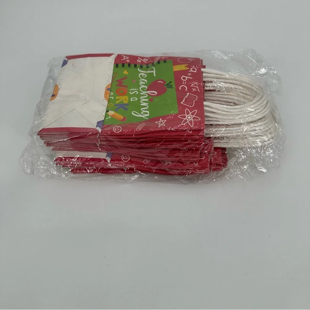 Set of 25 Gift Bags Teacher Appreciation Present 2 Handle Goody Bags Unused